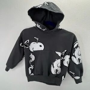 Kids Gray Snoopy Graphic Hoodie Sweatshirt